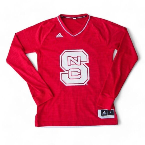 Adidas NCSU NC State Wolfpack Long Sleeve Basketball Shooting Shirt Unisex S - Picture 1 of 9